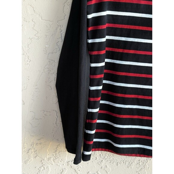 Lauren Ralph Lauren NWT Black w/ Red White Stripes LRL Crest  Womans Blouse Sz M - Picture 6 of 11